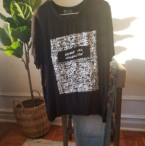 Forever 21 Plus black and white blouse